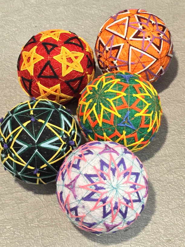 Aviva's 5 temari balls smaller