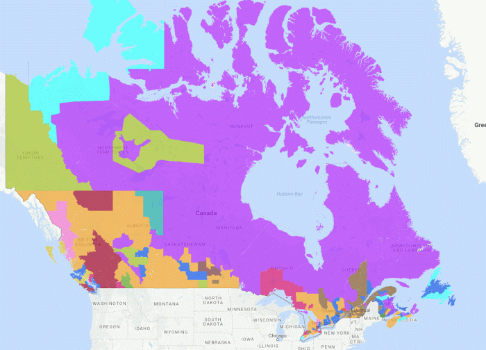language map of Canada